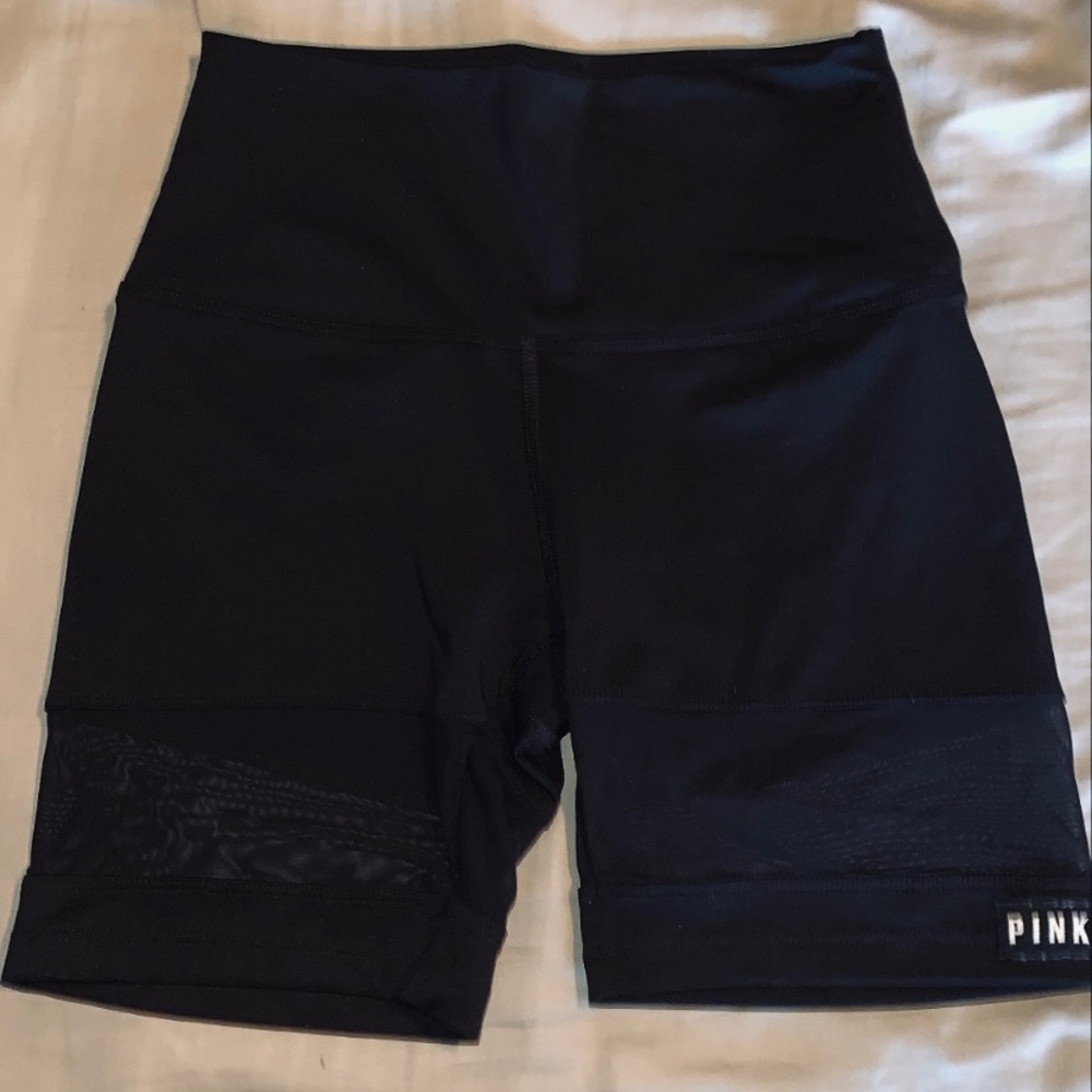 PINK biker shorts with mesh